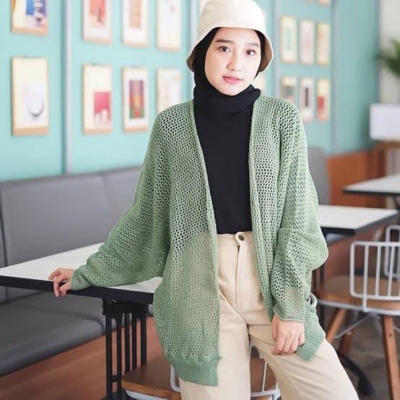 Batwing kelelawar Cardigan Marion outer Kardigan Jaring Terbaru