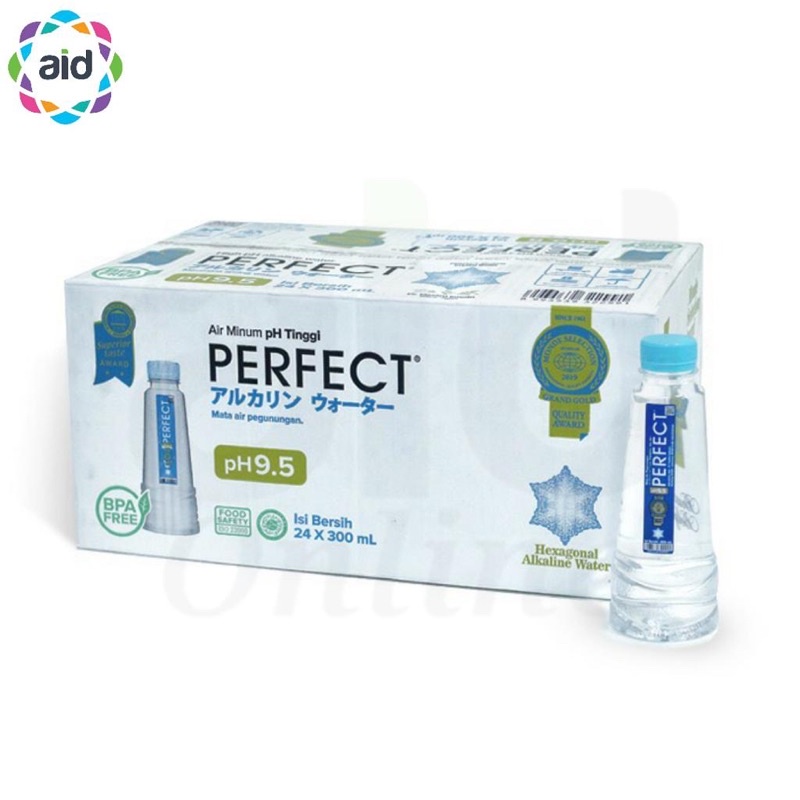 

Perfect Natural Akaline Water pH 9.5 (300ml) 1 Box 24 Botol