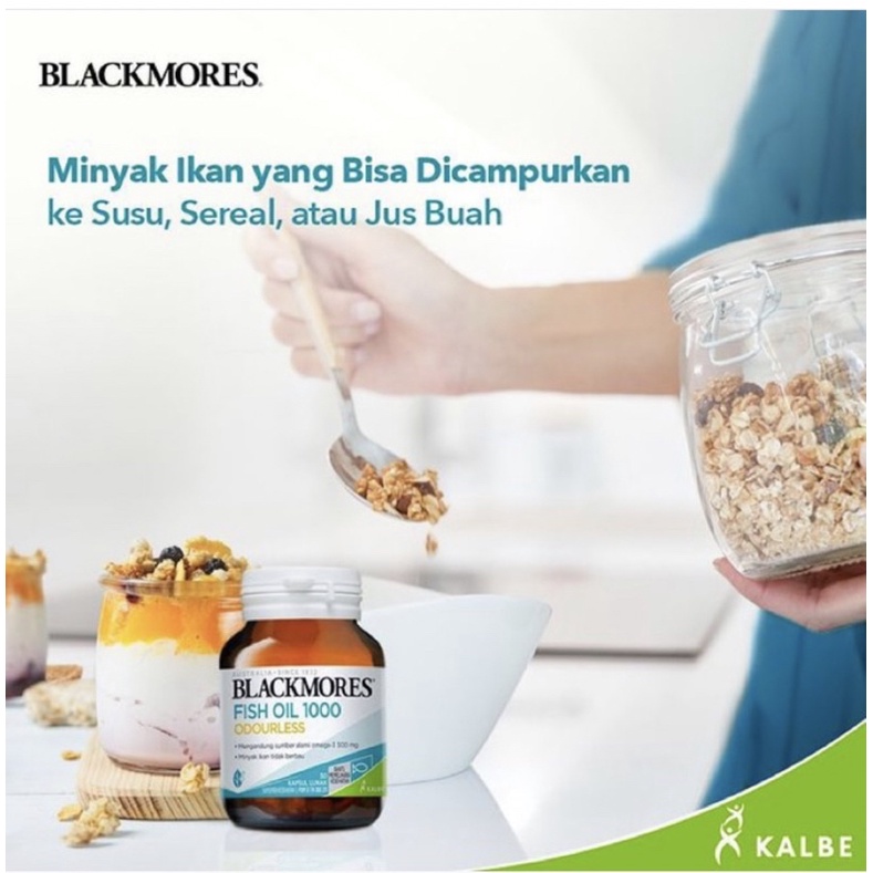 Blackmores ODOURLESS FISH OIL 1000 mg BPOM Kalbe - OFO 90 / 200 Kapsul Softgel - Minyak Ikan 1000mg