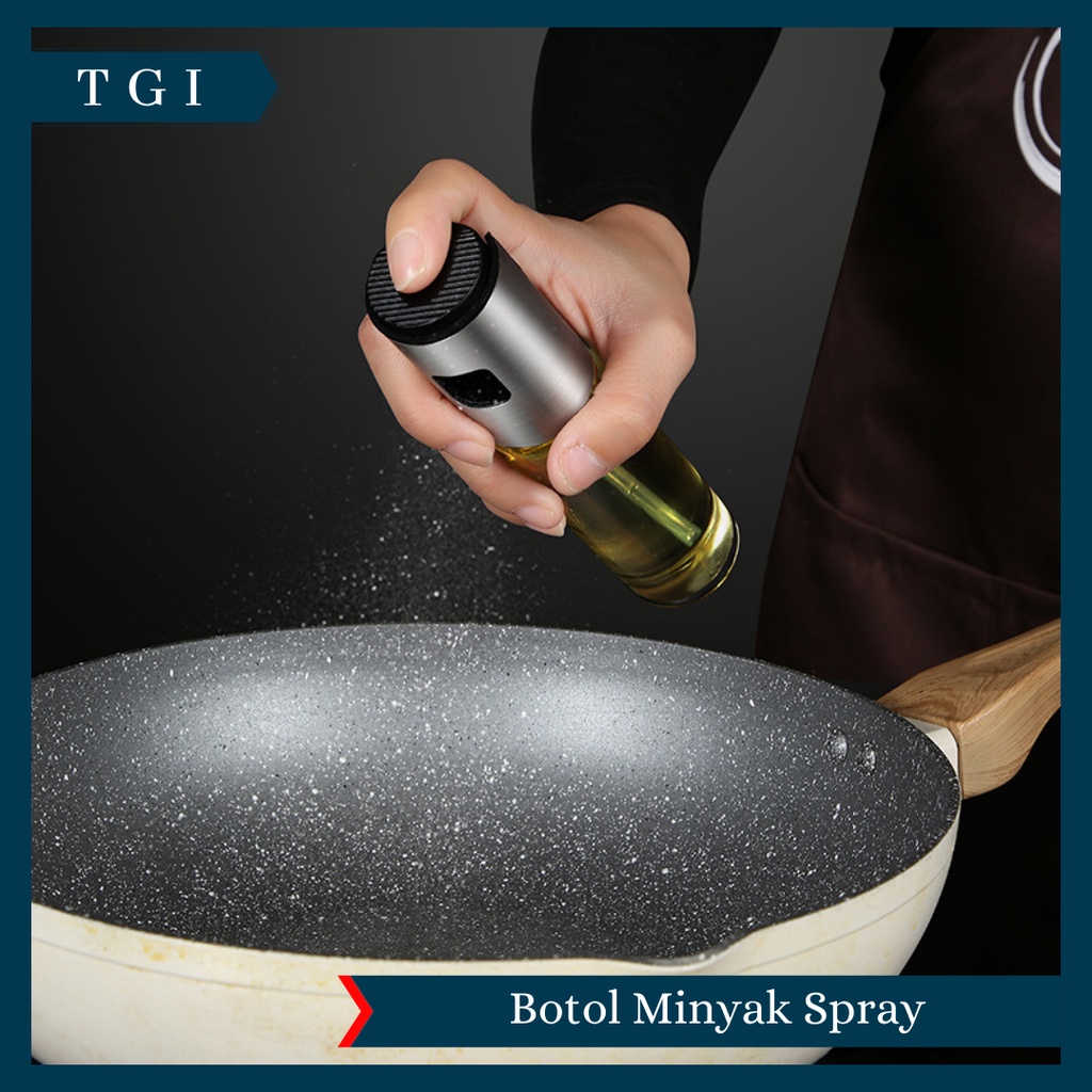 TGI - STAINLESS STEEL GLASS OIL PUMP SPRAY / BOTOL SPRAY BISA UNTUK PARFUM/MINYAK