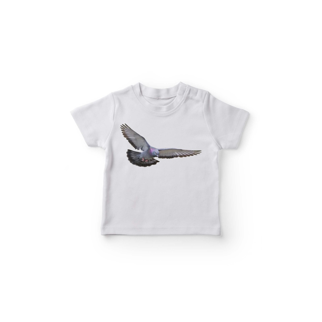 GKAPGAP2105 Kaos Anak Branded Motif Burung Merpati Columbinae Full Print Anak Lengan Pendek Bahan Co
