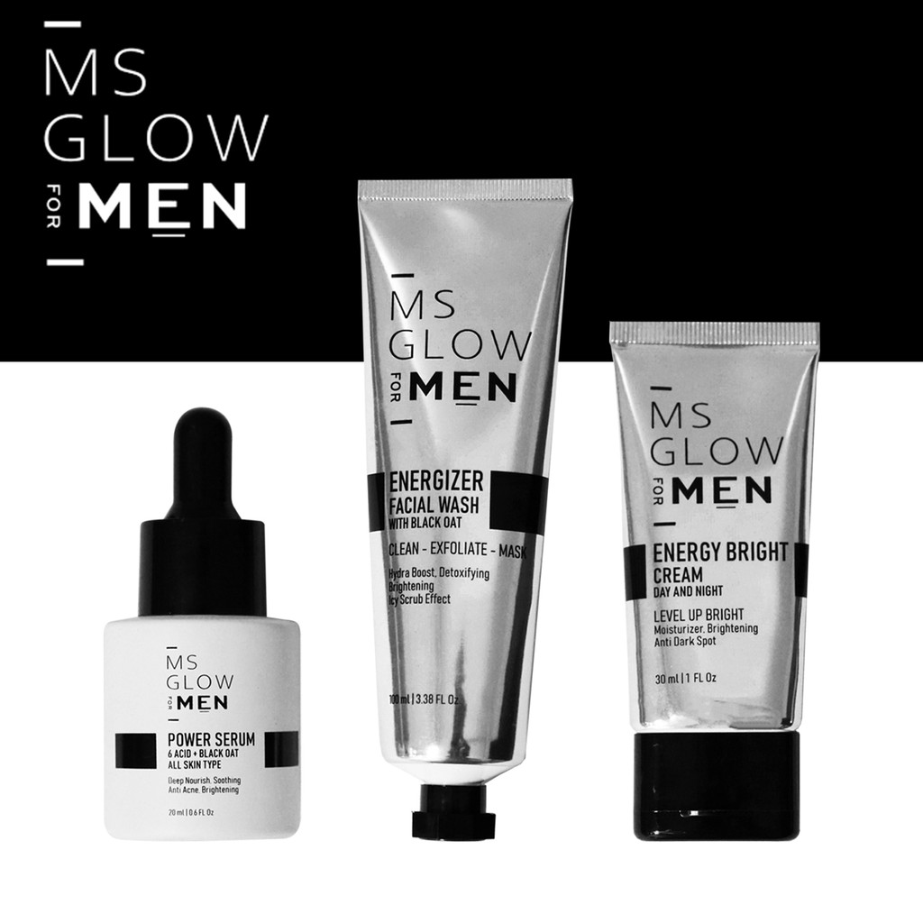 MS GLOW For Men / MS GLOW Paket dan Varian untuk wajah Pria Original