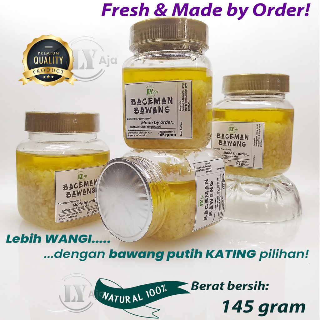 Baceman Bawang Putih Kating LY Aja 145 Gram dalam Minyak Canola Minced Garlic in Oil 145 Gr