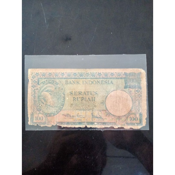 uang lama 100 rupiah seri tupai 2 huruf prefik sama