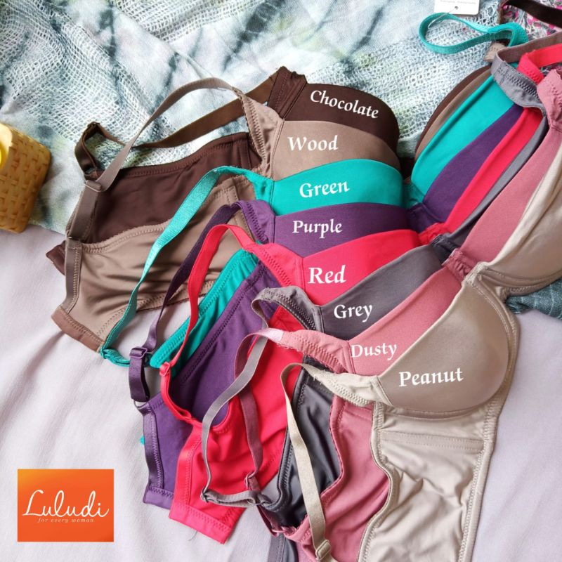 Bra LULUDI Wacoal Original - Bra Kawat Cup Polos Terlaris 36B - TS