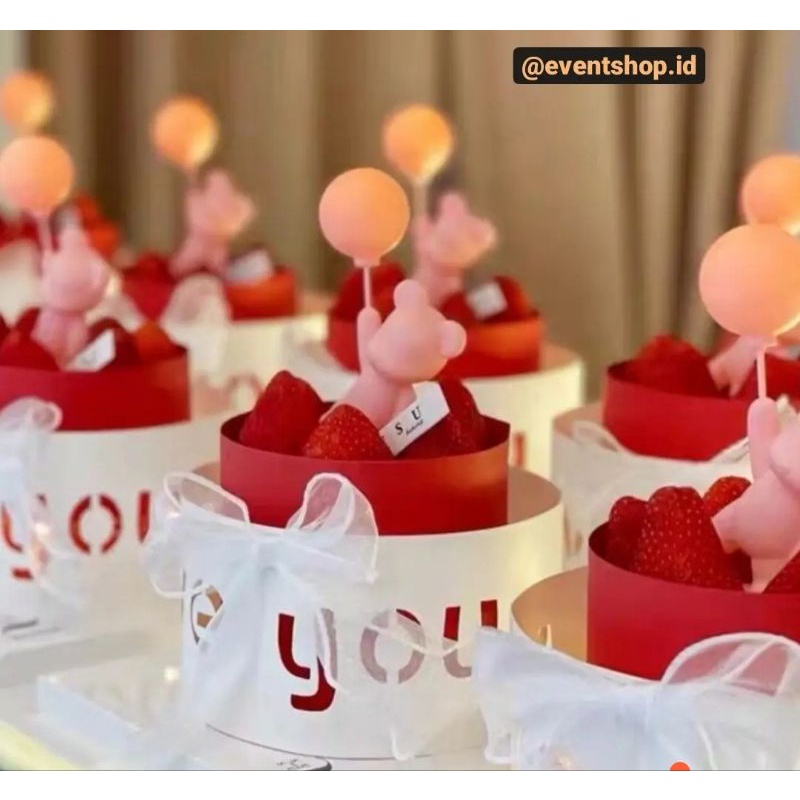 hiasan kue desain balon beruang lampu cake/topper kue/ hiasan kue/ topper tusuk/ topper kue/ topper 