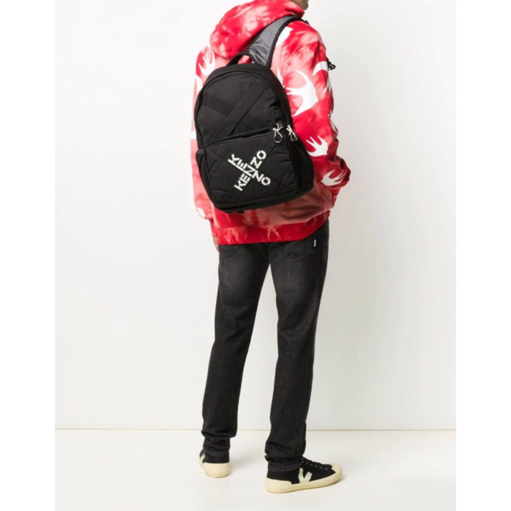 Kenzo Taped Logo Backpack In Black - ORIGINAL 100%