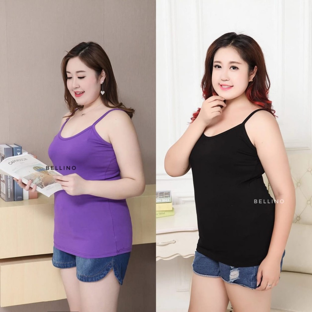 Tanktop Tali Wanita Jumbo XXL 3L Big Size Kaos Tank Top Cewek Kaos Dalam Tangtop Jumbo-2