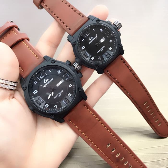 jam tangan QUIKSILVER COUPLE tanggal hari kulit