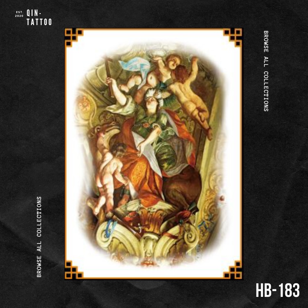 Temporary Tattoo / Tato Temporer Romawi Kuno Angel 21x15 cm HB-183