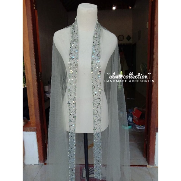 veil/Slayer pengantin 5cm ALUNA mewah by alma collection