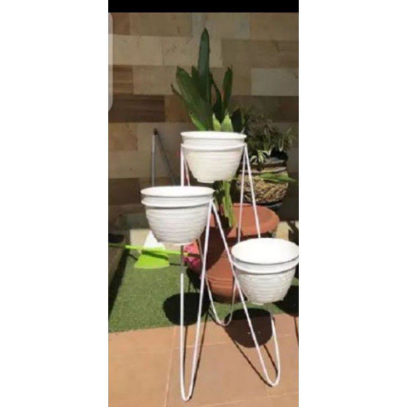 standing rak pot bunga lobang 3 tinggi 50cm,diamter 18cm,