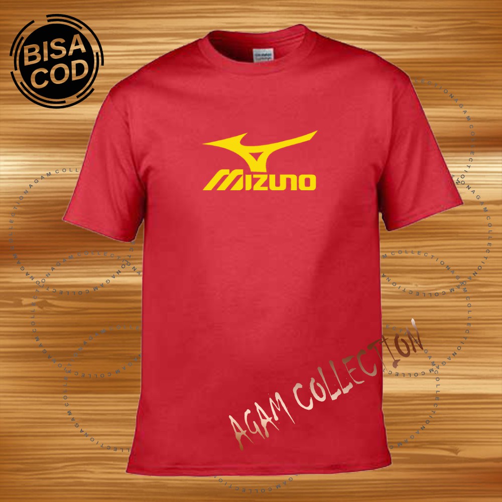 Agam Collection Baju Kaos Distro Mizuno 001 Text Kuning Lengan Pendek Premium Quality