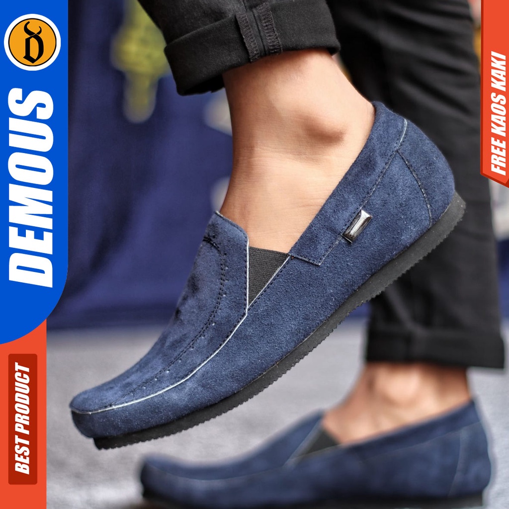 DEMOUS JASTER Sepatu Slip On Kulit Casual Santai Slop