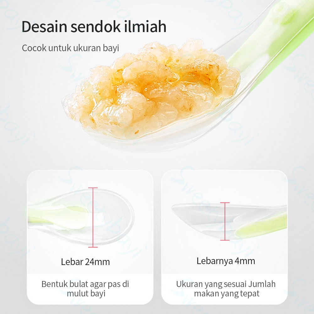 Sweetybayi Sendok makan bayi bahan silikon lembut peralatan makan bayi BPA free