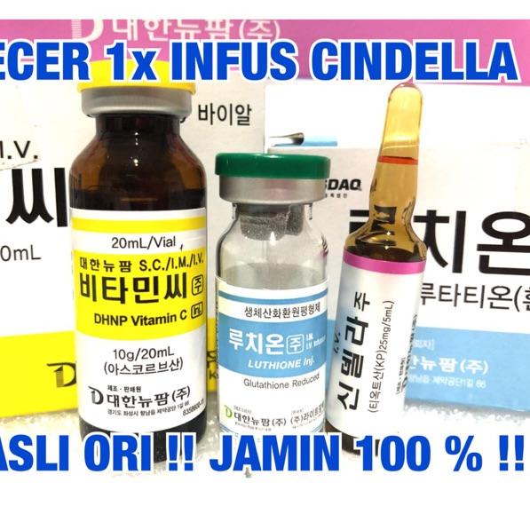 Bayar Di TempatLIG ECER CINDELLA 600 MG SET ORIGINAL KOREA infus whitening suntik putih pemutih luth