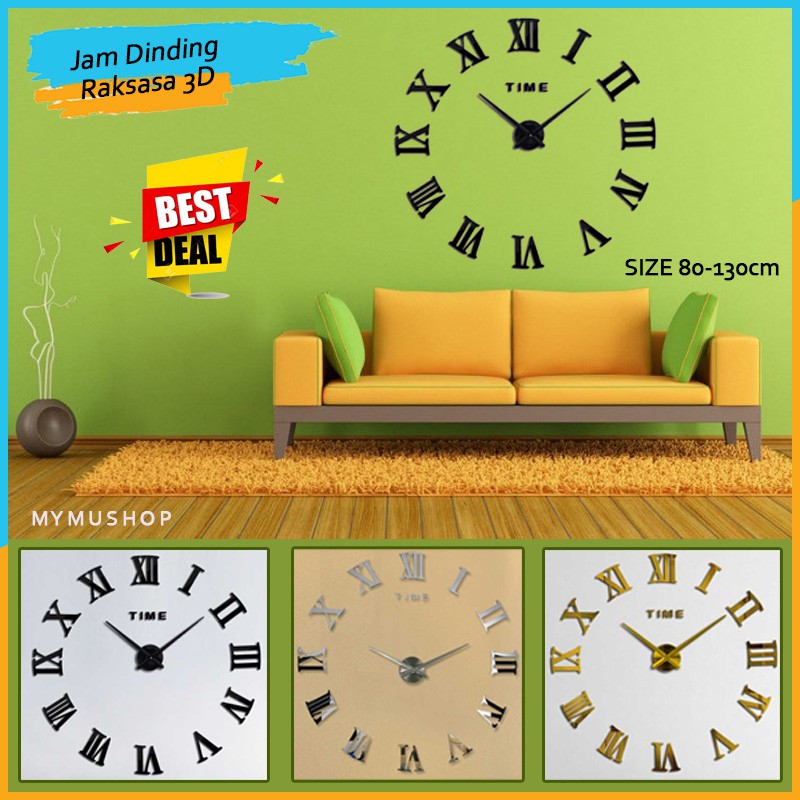 JAM DINDING 3D BESAR JAM DINDING RAKSASA JAM DINDING 3D JAM DINDING UNIK 3D JAM DINDING DIY BESAR