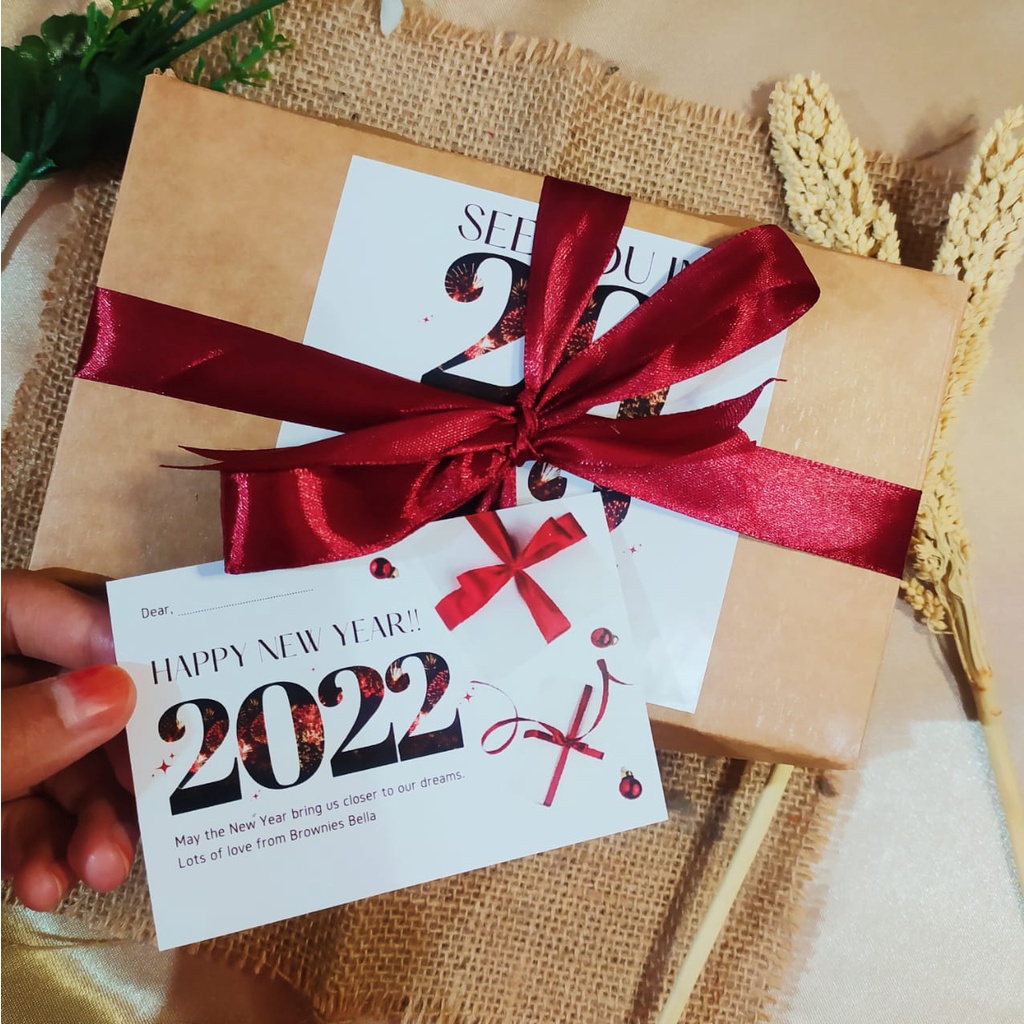 PACKAGING HAMPERS TAHUN BARU II NEW YEARS HAMPERS 2024 (BOX, PITA, STICKER, KARTU UCAPAN)