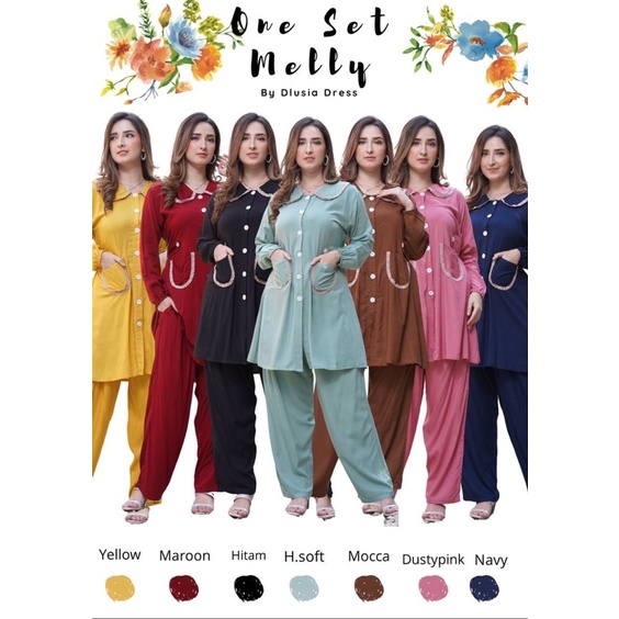 Daster Arab Dlusia MELLY One Set Rayon Premium