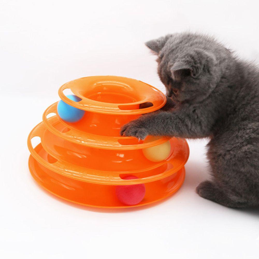 Solighter Tower Mainan Kucing Track Interaktif Mainan Pets Training Roller Balls Toys