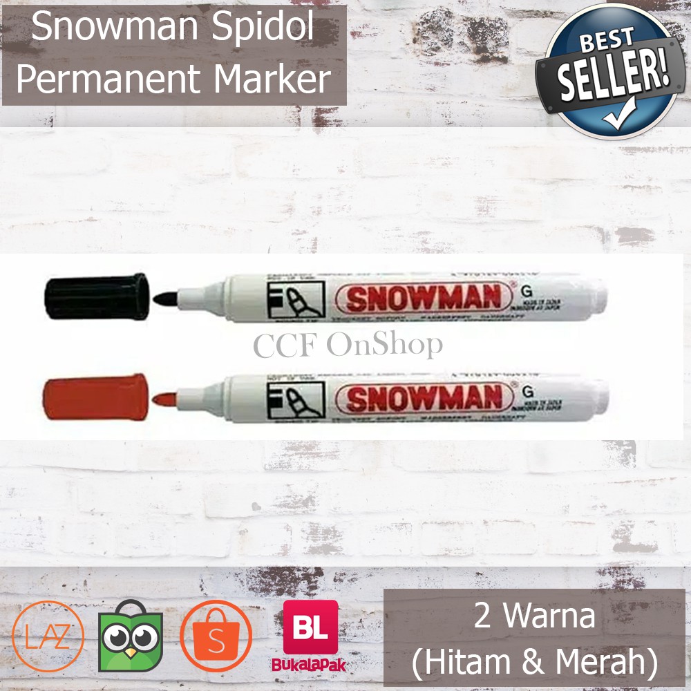 

SNOWMAN SPIDOL PERMANENT MARKER G - 12 HITAM MERAH