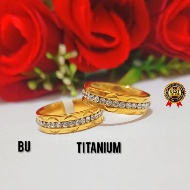 CINCIN TITANIUM PRIA WANITA 1pcs MOTIF PILIHAN ANTI KARAT BAHAN BERKUALITAS