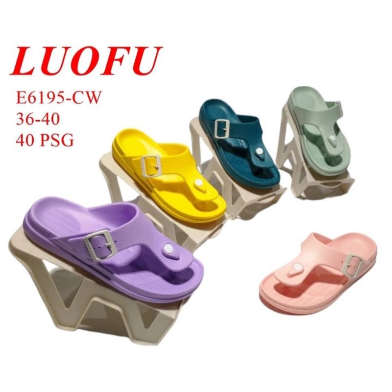 Sandal jepit wanita luofu E 6195-CW sandal karet jepit terbaru sandal jepit jelly gesper nyaman