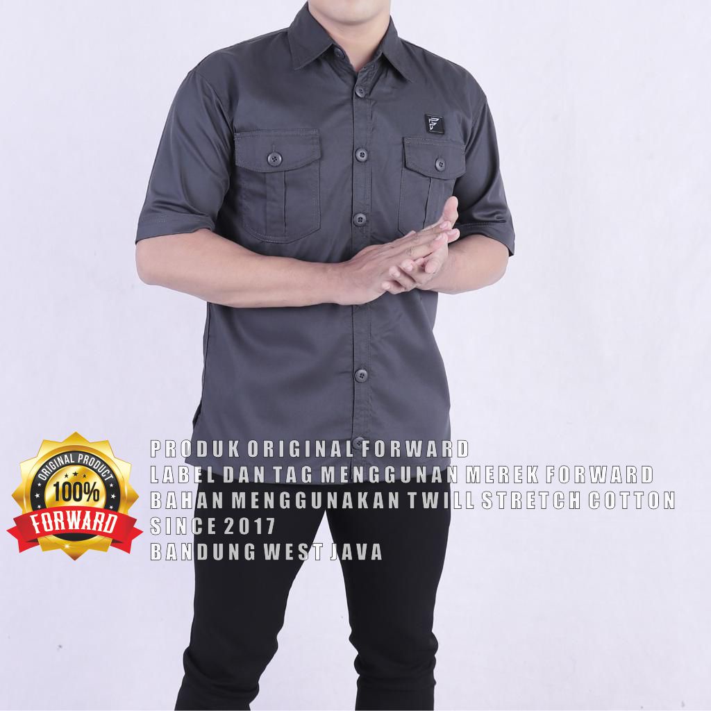 WORKSHIRT SS - SERI KEMEJA PATCH Pendek 3 WARNA/ Baju Kerja Lapangan Nyaman Dipakai BY FORWARD System Polos Forwardshop