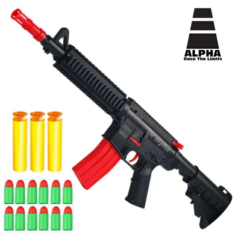MAINAN PISTOLAN NERF SOFT BULLET M416 KOKANG MAINAN EDUKASI ANAK LAKI LAKI BRO1224 MAINAN MINIATUR P