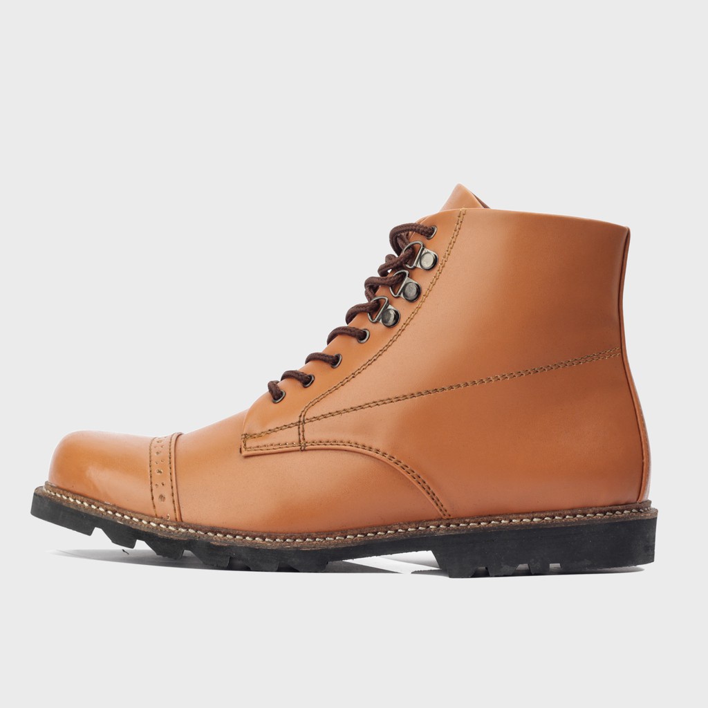 ERDOGAN BROWN ORIGINAL x GIANT FLAMES Sepatu Boots Pria Casual Vintage Klasik Jalan Santai Hangout Main Kuliah Kerja Formal Boot Semi Kulit Premium Leather Classic Shoes Motor Bikers Touring Footwear Big Size Ukuran Besar Jumbo 44 45 Keren Terbaru Branded