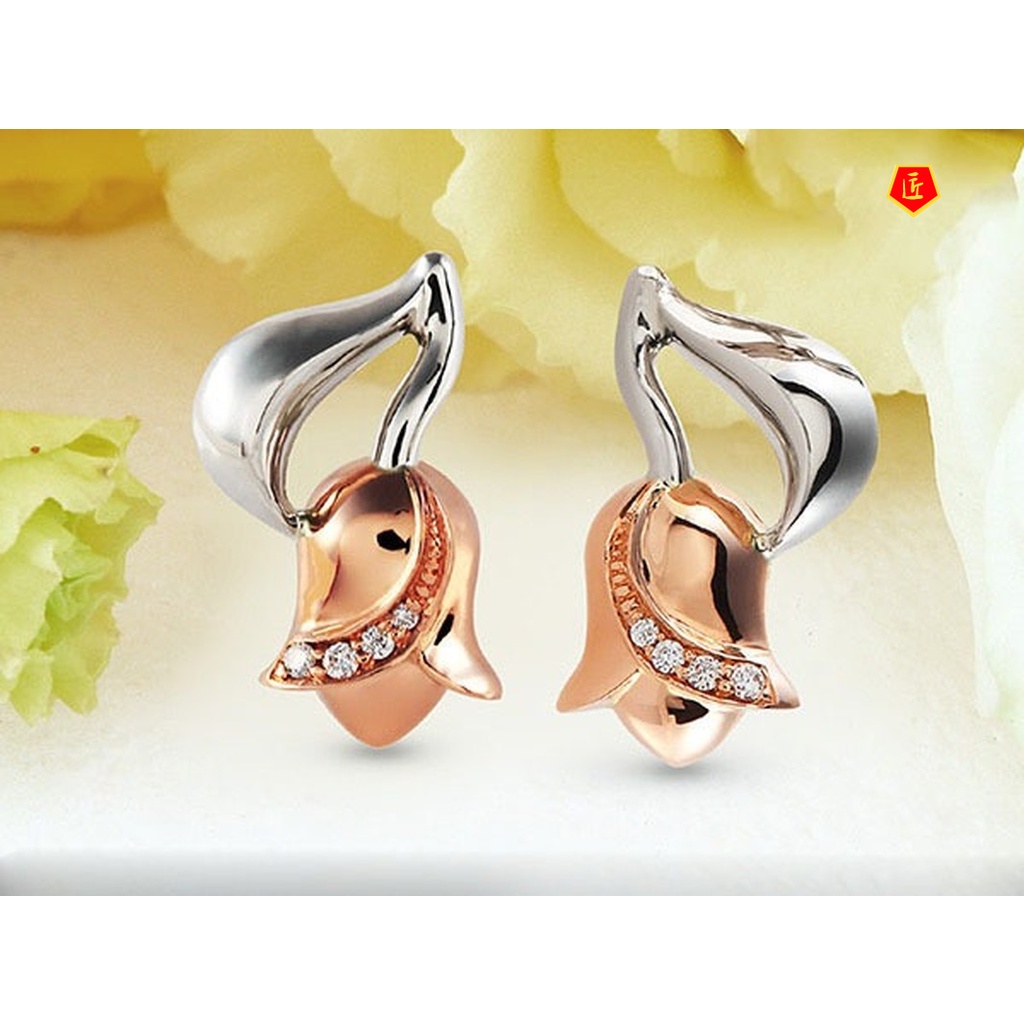 [Ready Stock]Creative Rose Ring Ear Studs Pendant Jewelry Set