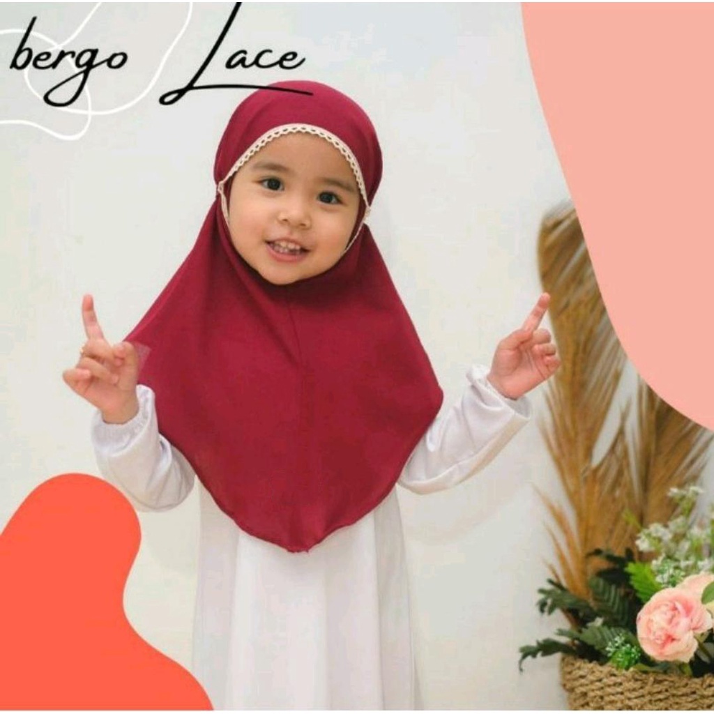 Hijab Anak / Bergo Renda Anak Sania 1-6 Tahun