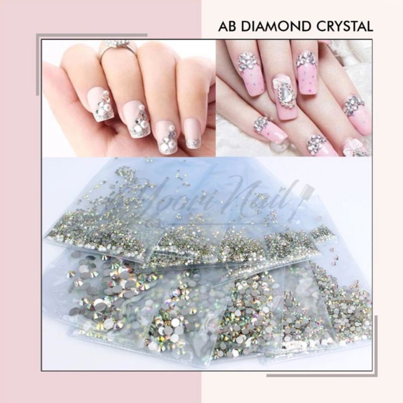 White diamond crystal AB rhinestones clear rhinestone nail art