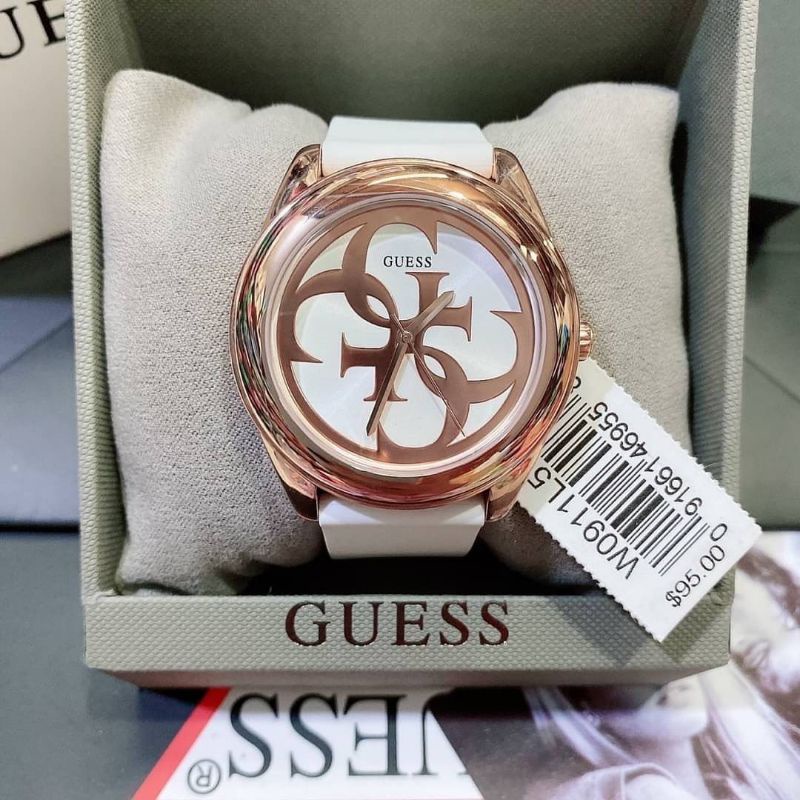 JAM TANGAN PRIA WANITA | RANTAI | KULIT | KARET | MURAH | WANITA ORI TALI RUBBER ROSE GOLD GUESS W09