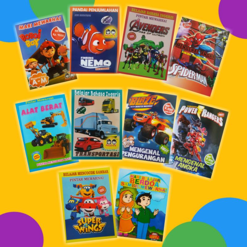 BUKU PINTAR MEWARNA ANAK BUKU MEWARNAI ANAK ANAK