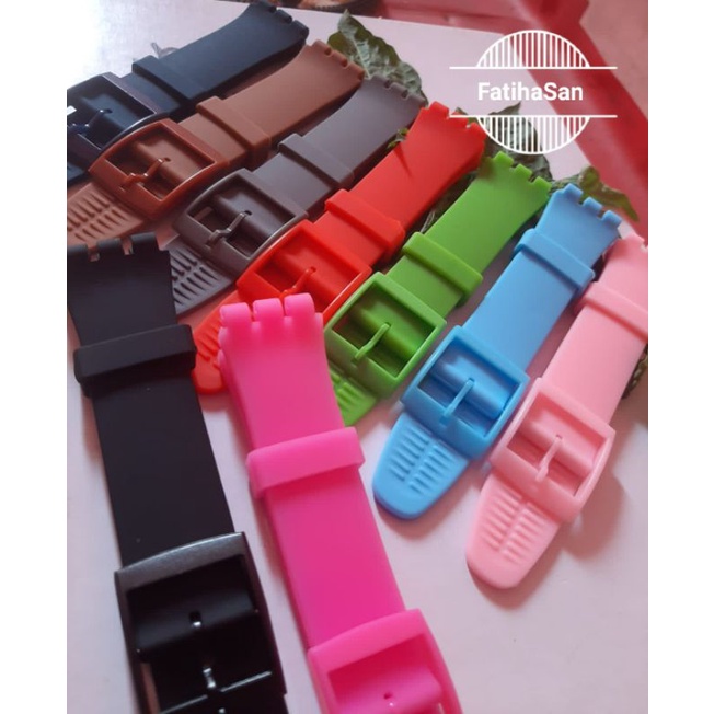 Jual Tali karet Rubber straps jam tangan swatch size 17mm dan 19mm