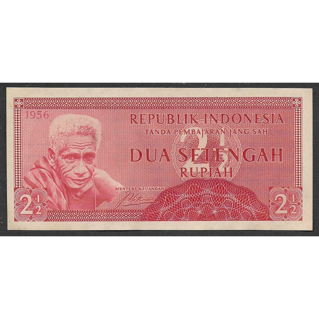 Uang Kertas Indonesia 2,5 2 1/2 Rupiah 1956 UNC Baru Gress
