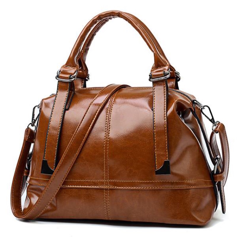 SG3192 syafniegalery tas kerja wanita bahan kulit top handle import hand bag