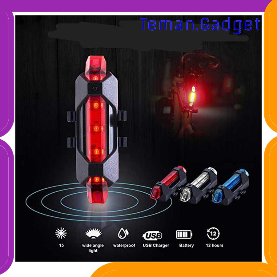 TG-IB316 TaffLED Lampu Belakang Sepeda Bicycle Light USB Rechargeable 15 Lumens - DC-918