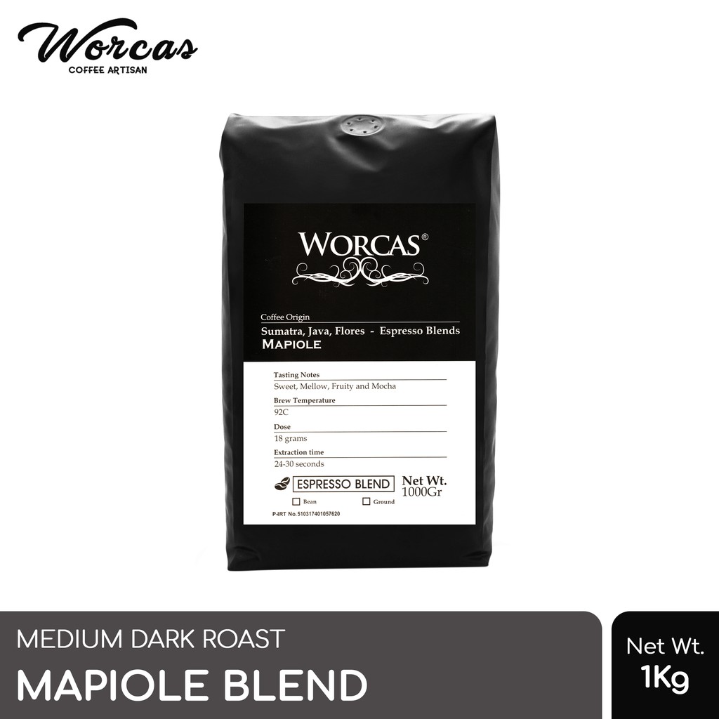 

WORCAS Kopi Mapiole Espresso Blend 1 Kg - 100% Arabika Blend