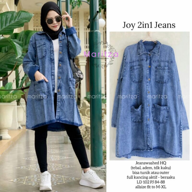 JOY 2IN1 JEANS • OUTER JEANS • TUNIK JEANS • TUNIC