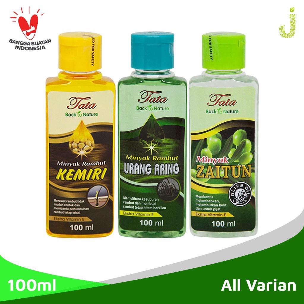 TATA MINYAK RAMBUT KEMIRI 100ML varian URANG ARING / KEMIRI &amp; ZAITUN 100% Produk Asli Indonesia