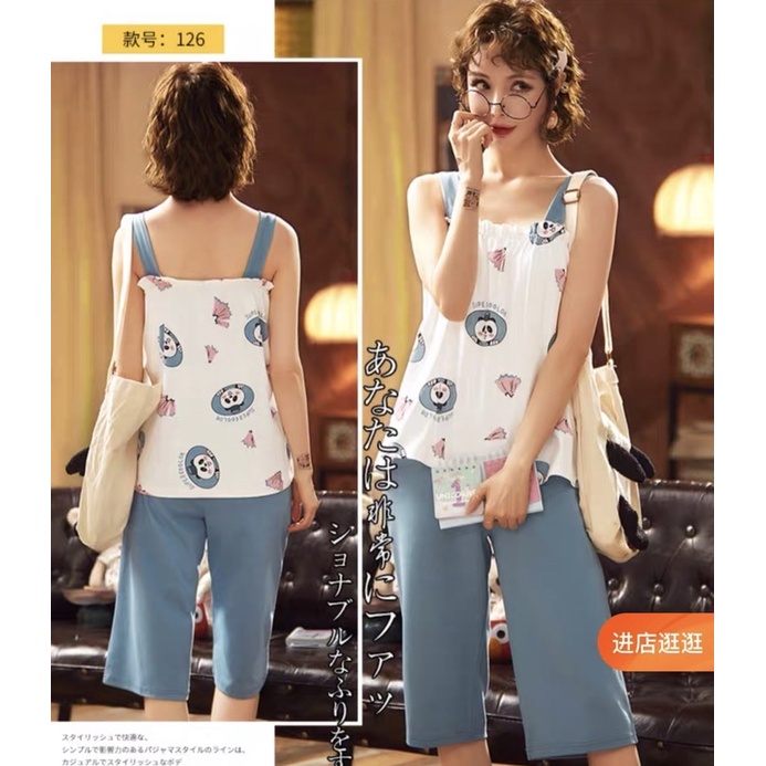 JC- Set Kensi Buntung 7/8 / Piyama Kensi Import / Piyama Set Tank kensi Tali 1 import