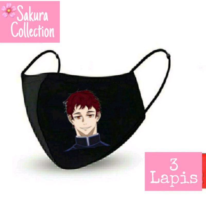 Masker Kain 3 Lapis / Scuba / Hijab - Jujutsu Kaisen