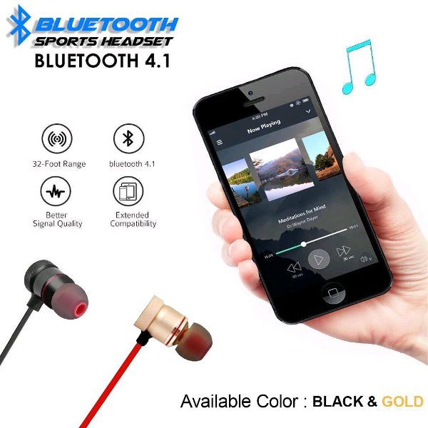 terbaik  HANDSFREE BLUETOOTH MAGNET SPORT - EARPHONE BLUETOOTH MAGNET SPORT - hf bluetooth -