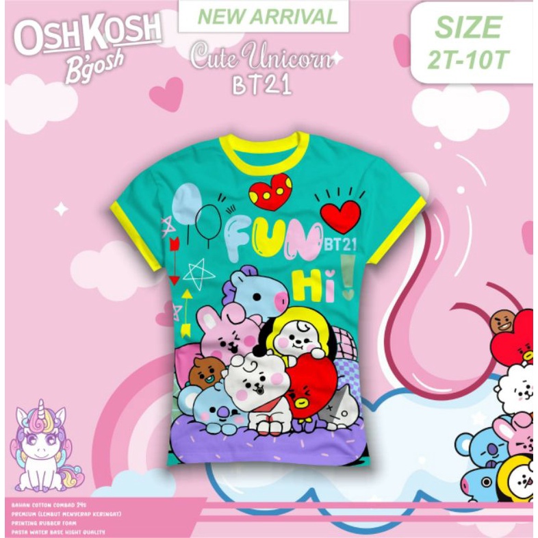 kaos oshkosh lengan pendek unicorn