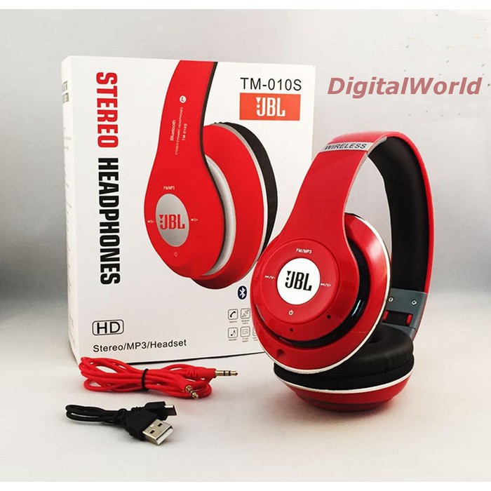 Headphone HeadSet JBL Bluetooth Merah