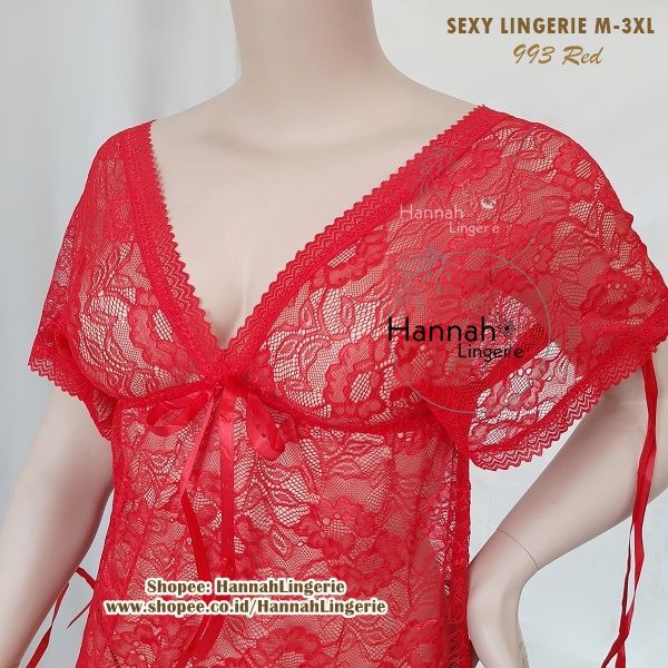 M L XL XXL XXXL Premium Halus / Hannah Lingerie Big Size Sexy Transparan Original Baju Tidur Seksi 993