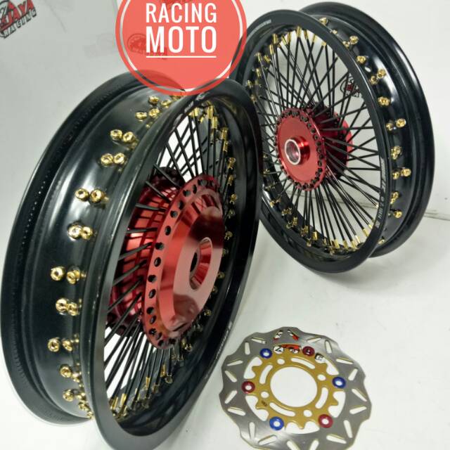 PAKET PIRINGAN CAKRAM MOTOR METIC VARIO-SCOOPY-BEAT-SPACY VELG RING14X215-250 STEL VELG RUJI SERIBU