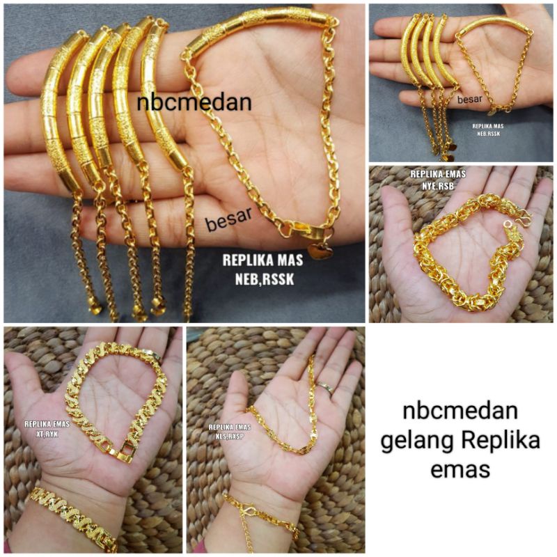 Gelang 1bambu , serabut kelapa, ulat banyak,Rante, apis emas 24k /replika,awet,persis seperti asli,tahan,cantik